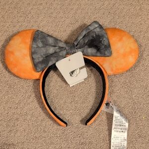 Disney World Orange and Gray Minnie Mouse Ears Headband NWT